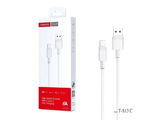 &u+ CABLE CARGADOR TIPO C TRANYCO 6A 1MTS T-S13 C